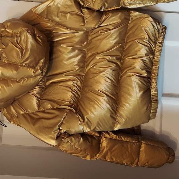 Blanc Noir Puffer Jacket Gold Metalic Size M - Picture 4 of 7